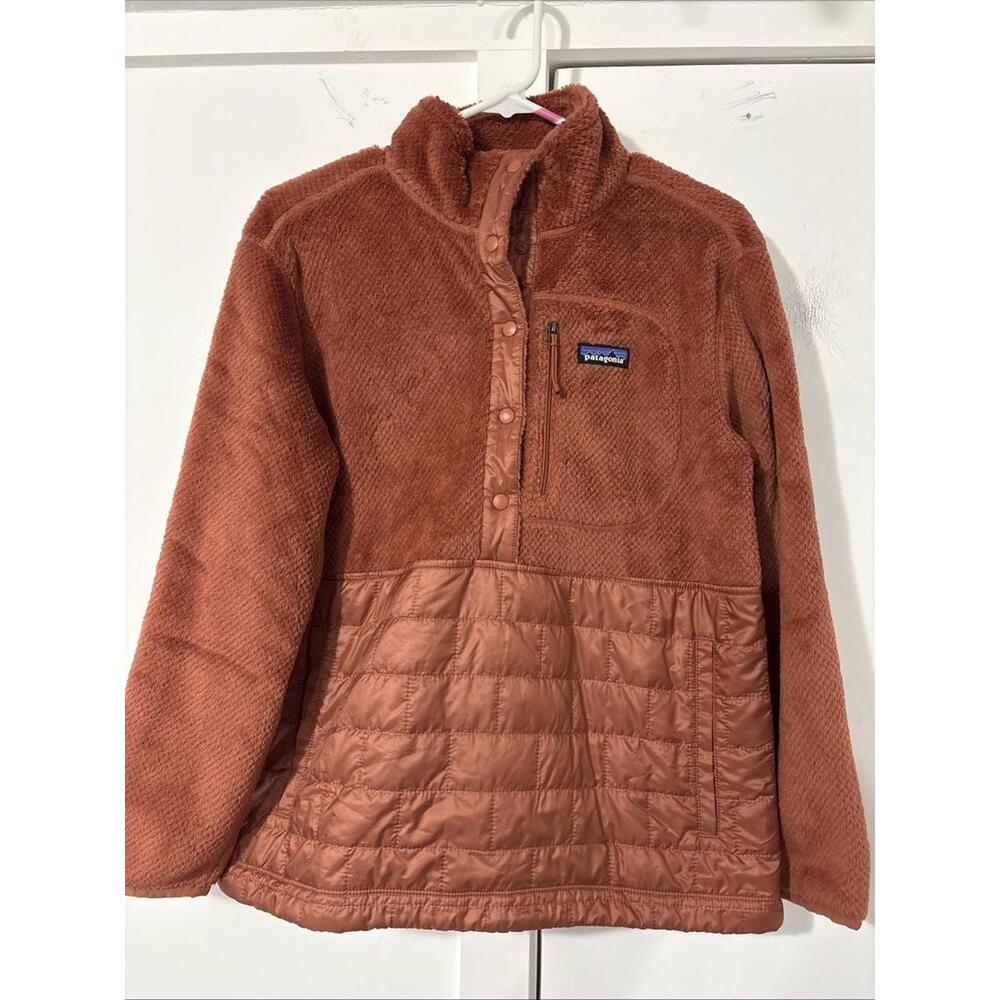 PATAGONIA Retool Hybrid Fleece/Quilted Pullover Jacket Burl Red 26450 Sz XS NWOT